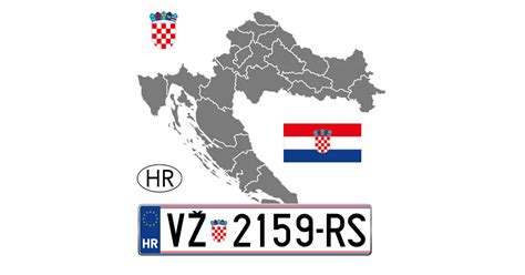 Länderkennzeichen HR für Kroatien .